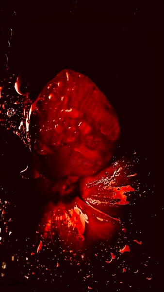 Fotografie getiteld "Étreinte écarlate" door Mélanie Stéphanie Massé Artiste, Origineel Kunstwerk, Lichtschilderen
