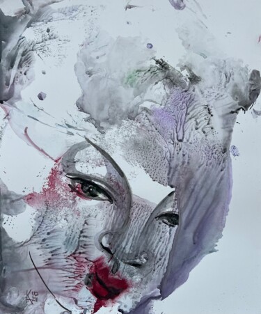 「Fog and rain」というタイトルの絵画 Katerina Anchugovaによって, オリジナルのアートワーク, 水彩画