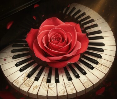 DAJA BLAQQ: FLOWER SERIES COLLECTION (FIORE PIANO) Digital Arts titled "DAJA BLAQQ: FLOWER…" by Daja, Original Artwork, AI generated image