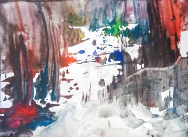 ""LI A EGIEN"" başlıklı Tablo Paula Clemence tarafından, Orijinal sanat, Lake Ahşap Sedye çerçevesi üzerine monte edilmiş