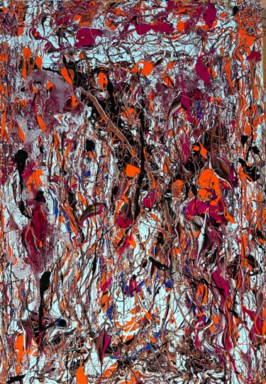 Painting titled "Chaotic Fusion" by Greg Powell, Original Artwork, Enamel Mounted on artwork_cat.