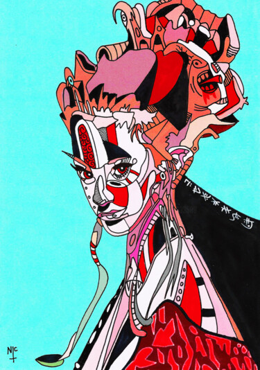 TWSITED GOTH Painting titled "TWSITED GOTH" by Nicholas Price, Original Artwork, Ink