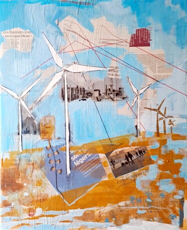 Schilderij getiteld "Avec le journal  -…" door Atelier Linea, Origineel Kunstwerk, Acryl