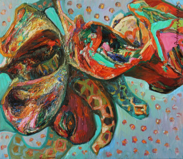 Love flower Pittura intitolato "Love flower" da Marina Podgaevskaya, Opera d'arte originale, Olio