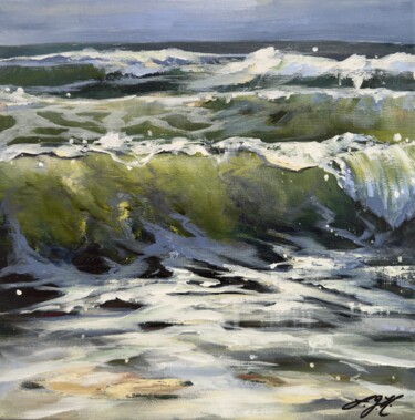 Pittura intitolato "Happy At The Ocean 1" da Sandra Gebhardt-Hoepfner, Opera d'arte originale, Acrilico Montato su Telaio pe…