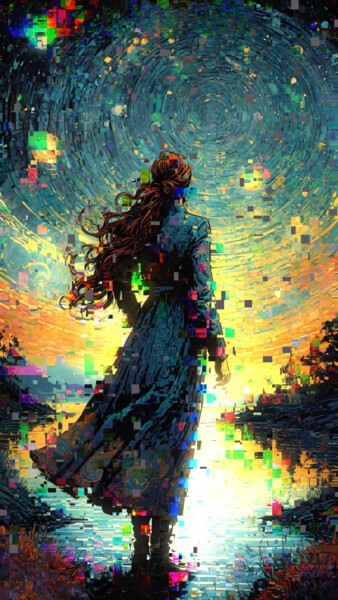 An Everlasting Journey Through Sparkles Arte digitale intitolato "An Everlasting Jour…" da Sofia Markina, Opera d'arte originale, Immagine generata dall'IA
