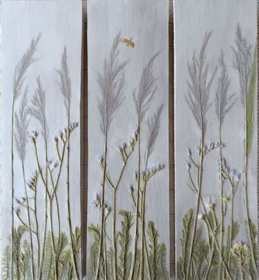 Painting titled ""Meadow with Reeds"…" by Alena Panchenia Elena Pancena, Original Artwork, Casting