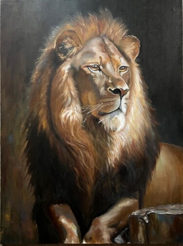 「Lion」というタイトルの絵画 Marina Gavrilovaによって, オリジナルのアートワーク, オイル