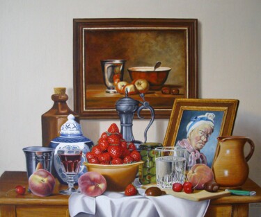 绘画 标题为“Côté Chardin” 由Jean-Pierre Walter, 原创艺术品, 油 安装在木质担架架上