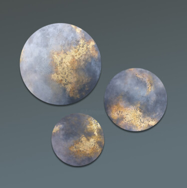 "Lunar Trio" başlıklı Tablo Anastasia Vorobei tarafından, Orijinal sanat, Akrilik Ahşap Sedye çerçevesi üzerine monte edilmiş