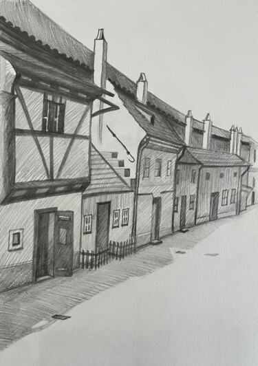 Golden Lane, Prague II "Golden Lane, Prague…" başlıklı Resim Ivan Klymenko tarafından, Orijinal sanat, Kalem