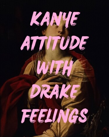 数字艺术 标题为“Kanye Drake Renaiss…” 由春宇 关, 原创艺术品, AI生成的图像 安装在纸板上