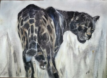 Schilderij getiteld ""Je pars la premièr…" door Iryna Grytsenko, Origineel Kunstwerk, Aquarel