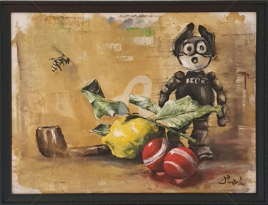 StillLife40x30-008 Painting titled "StillLife40x30-008" by Devis Ponzellini, Original Artwork, Oil Mounted on Wood Panel