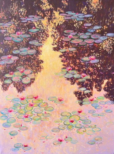 Twilight Blooms Painting titled "Twilight Blooms" by Amita Dand, Original Artwork, Acrylic