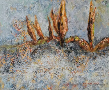 Mistral Pittura intitolato "Mistral" da Marie Therese Combe, Opera d'arte originale, Acrilico Montato su Telaio per barella in legno