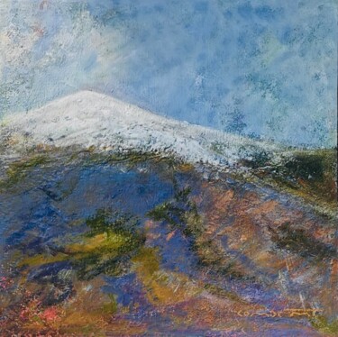 Schilderij getiteld "Ventoux" door Marie Therese Combe, Origineel Kunstwerk, Acryl Gemonteerd op Frame voor houten brancard
