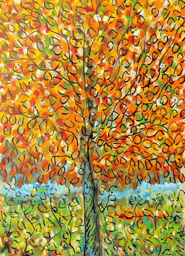 Painting titled "Orient" by Jean Mirre, Original Artwork, Oil