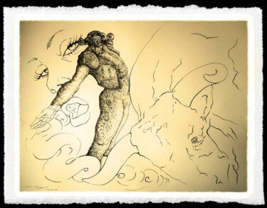 Drawing titled ""Passes"." by Angel Rengell, Original Artwork, Ink