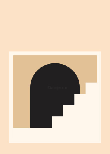 数字艺术 标题为“Minimalist Archway…” 由春宇 关, 原创艺术品, AI生成的图像 安装在纸板上