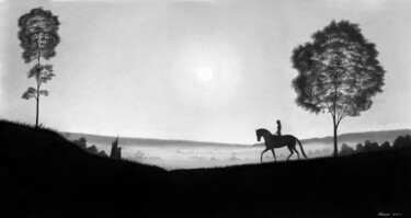 Desenho intitulada "Marie - L'Ombre (2)" por Vadava, Obras de arte originais, Lápis
