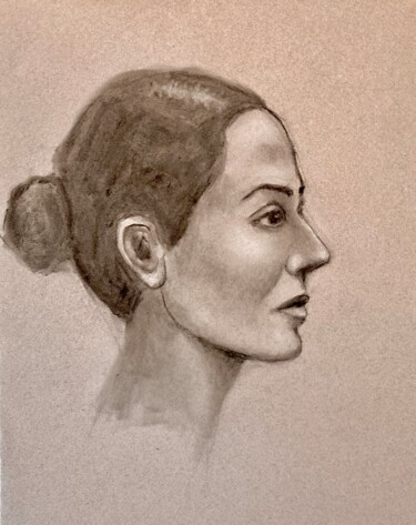 Drawing titled "Eileen" by Jane Wong, Original Artwork, Charcoal