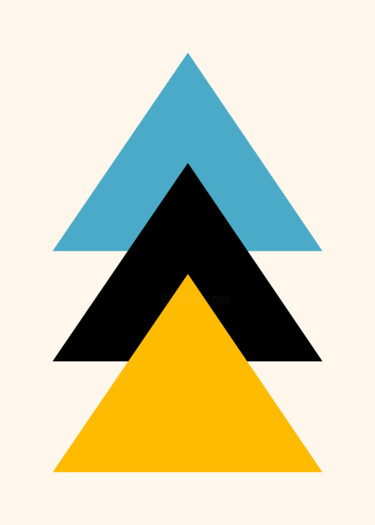 Digital Arts titled "Triangular Harmony" by Chun Yu Guan, Original Artwork, AI generated image Mounted on Cardboard