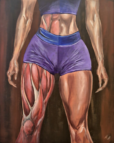 Female Anatomy Muscle Art Painting titled "Female Anatomy Musc…" by Anna Abkaryan, Original Artwork, Acrylic