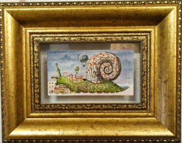 Salvador Dalí snail 绘画 标题为“Salvador Dalí snail” 由Kyrylo Bondarenko, 原创艺术品, 油