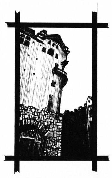 Dessin intitulée "House" par K.Yastreb, Œuvre d'art originale, Marqueur