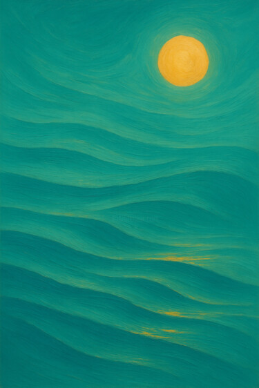 Sunrise Over the Turquoise Sea 数字艺术 标题为“Sunrise Over the Tu…” 由Liv Solara, 原创艺术品, 数字油画