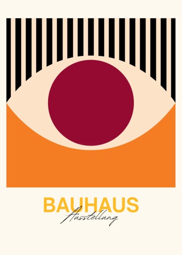 Digital Arts titled "Bauhaus Eye Exhibit…" by Chun Yu Guan, Original Artwork, AI generated image Mounted on Cardboard