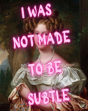 Artes digitais intitulada "Bold Neon Renaissan…" por Chun Yu Guan, Obras de arte originais, Imagem gerada por IA Montado em…