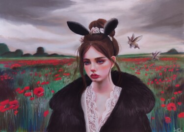 Tekening getiteld "IL DESIDERIO SUSSUR…" door Laura Muolo, Origineel Kunstwerk, Pastel Gemonteerd op Plexiglas