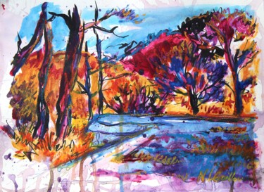 Schilderij getiteld "Par dessus les Bloc…" door Nicolas Le Guillou, Origineel Kunstwerk, Acryl