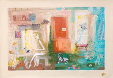 Drawing titled "CTRL ALT ESC" by Lenka Urbanikova, Original Artwork, Acrylic