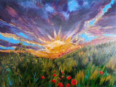 Purple Sunset 绘画 标题为“Purple Sunset” 由Simona Zorina, 原创艺术品, 丙烯