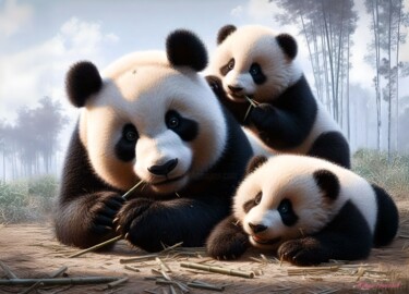 Arts numériques intitulée "panda 1" par Francoise Chopin, Œuvre d'art originale, Image générée par l'IA