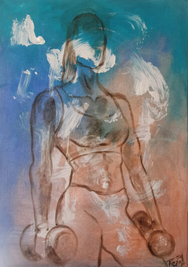 Schilderij getiteld "Silence is the Answ…" door Rezaart, Origineel Kunstwerk, Acryl