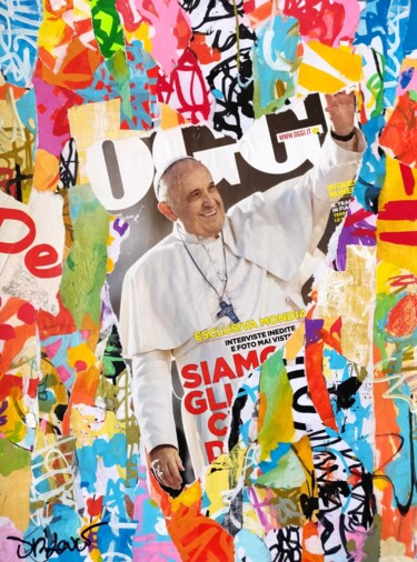 Pittura intitolato "Papa Francesco #2" da Dr. Love, Opera d'arte originale, Acrilico