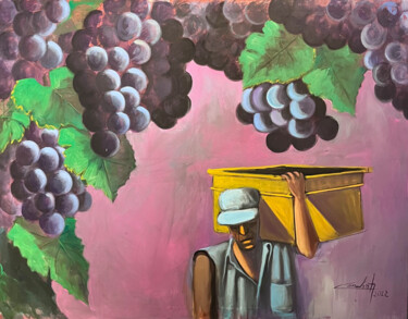 Картина под названием "IN THE VINEYARD" - Ana Candioti, Подлинное произведение искусства, Акрил
