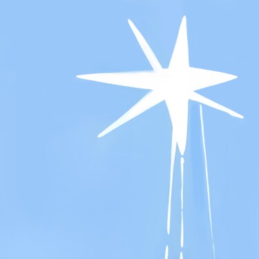 Printmaking titled "Star in the Blue" by Ivy Blue, Original Artwork, Digital Print