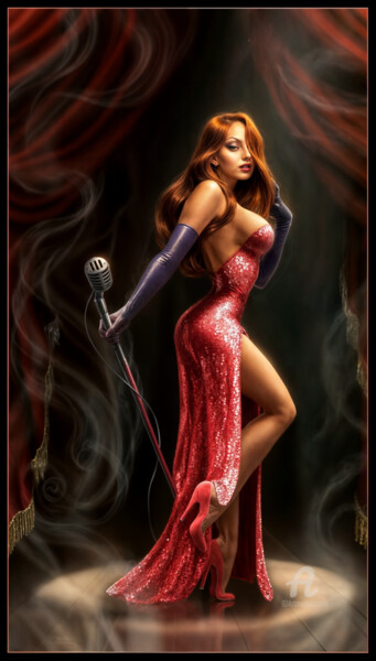 Pin-up girls come to life! | THE SINGER Цифровое искусство под названием "Pin-up girls come t…" - Pop Art World, Подлинное произведение искусства, Изображение, сген…