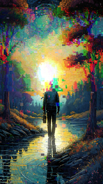 数字艺术 标题为“From Darkness Into…” 由Sofia Markina, 原创艺术品, AI生成的图像
