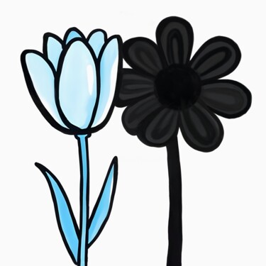 Just the Two of Us Printmaking titled "Just the Two of Us" by Ivy Blue, Original Artwork, Digital Print