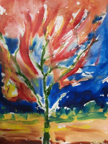 绘画 标题为“Burning trees green…” 由Ranjith Kk, 原创艺术品, 丙烯