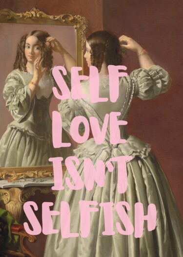 Digital Arts titled "Self-Love Isn't Sel…" by Chun Yu Guan, Original Artwork, AI generated image Mounted on Cardboard