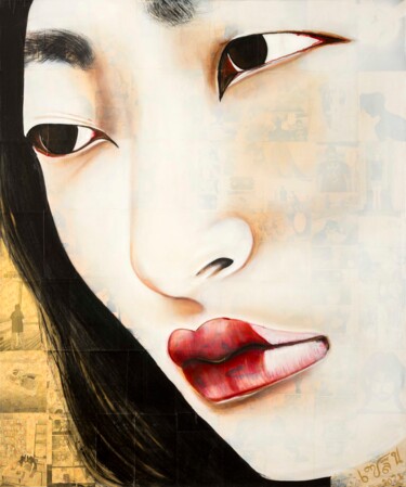 「NOAMI」というタイトルの絵画 Celine Massonによって, オリジナルのアートワーク, アクリル ウッドストレッチャーフレームにマウント