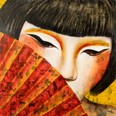 Painting titled "TAIS TOI" by Celine Masson, Original Artwork, Acrylic