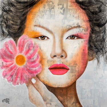 Painting titled "BLOUM" by Celine Masson, Original Artwork, Acrylic